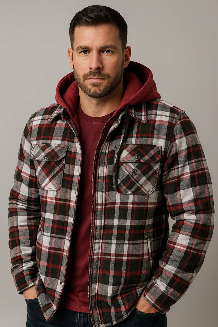 Checkered patchwork jacket