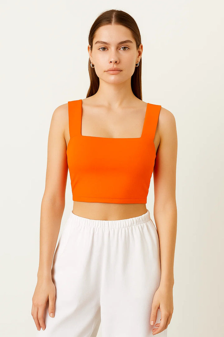 Strap top with Square Neck